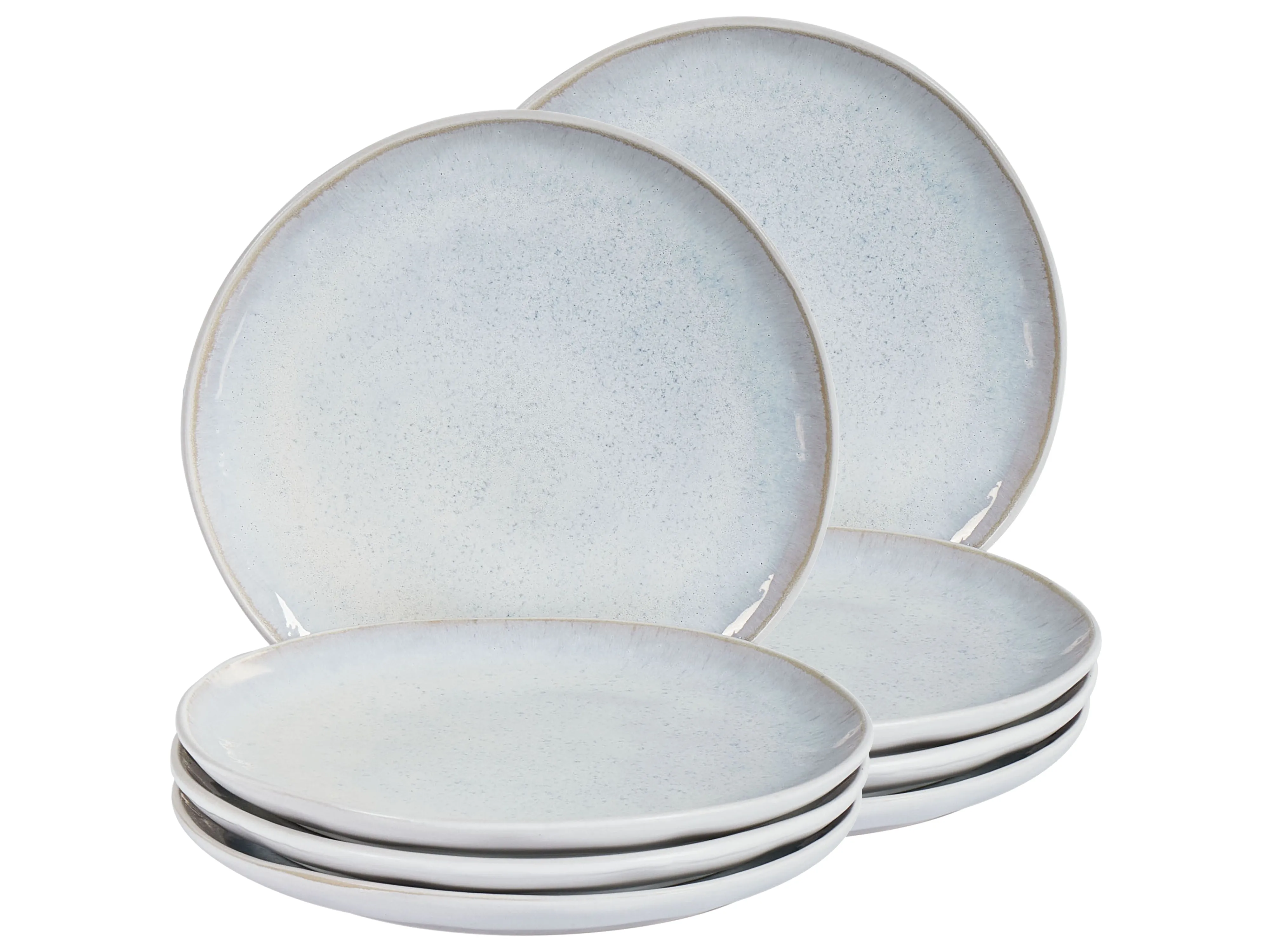 Set van 8 dessertborden SESAME Steengoed Lichtgrijs