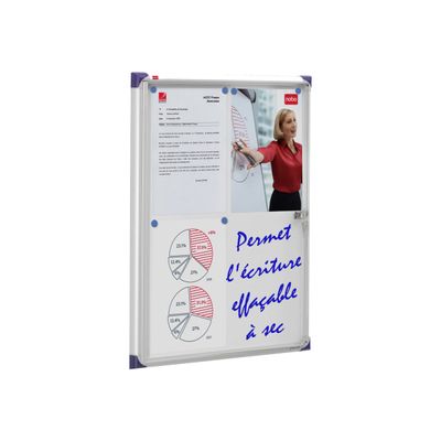 Nobo - Vitrine intérieure 6 A4 (680 x 725 mm) - cadre aluminium fond métal