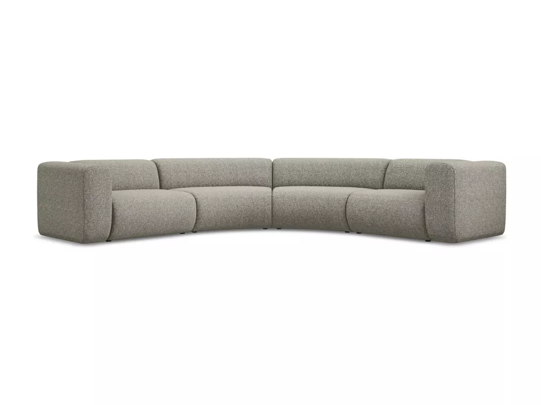 Canapé d'angle modulable en tissu texturé - beige foncé - EKAHI