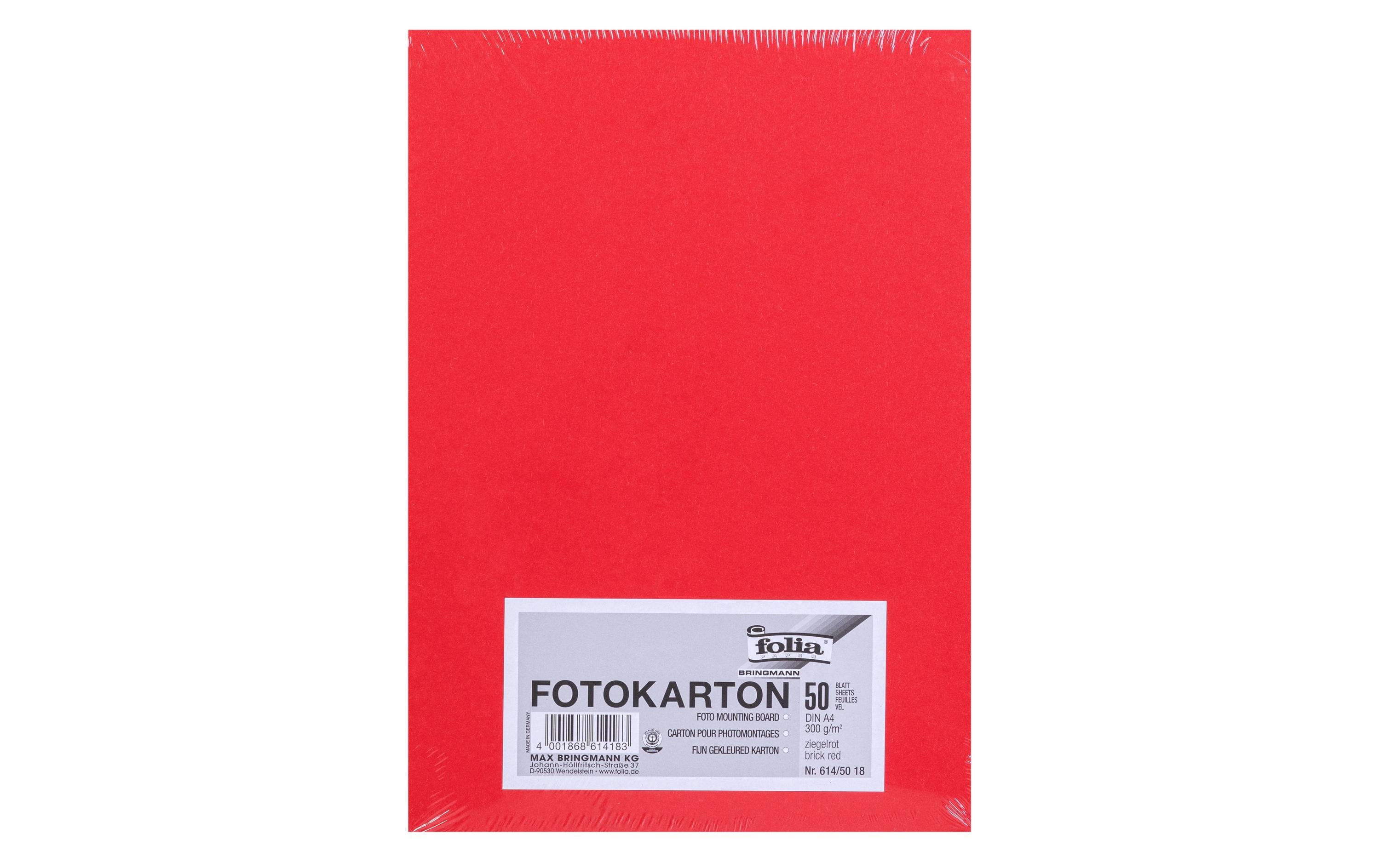 Fotokarton A4, 300 g/m², 50 Blatt, ZiegelrotFotokarton zum Basteln oder Gestalten