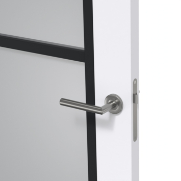 Arne & Bodil binnendeur ABD524 rook glas - extra wit afgelakt - glaslat diep zwart