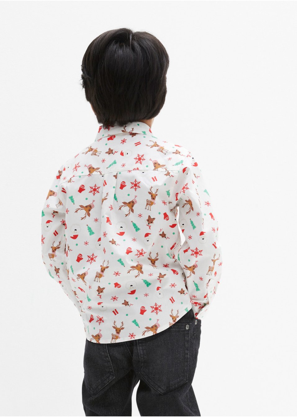 Chemise manches longues garçon à motif de Noël et nœud papillon (ens. 2 pces), Slim Fit