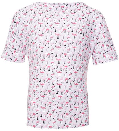 Petit Crabe Bådebluse - Luna - UV50+ - Creme m. Flamingo