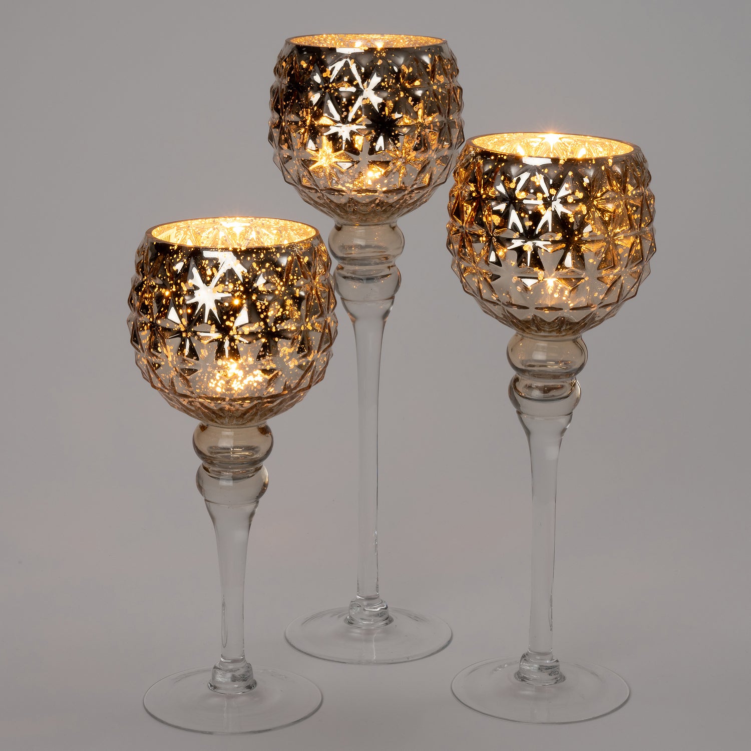 Intratuin waxinelichthouder op voet Elin goud D 12 H 40 cm