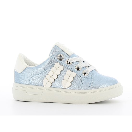 Baskets basses cœurs brillants   Bleu        de               P'tit Bisou premiers pas