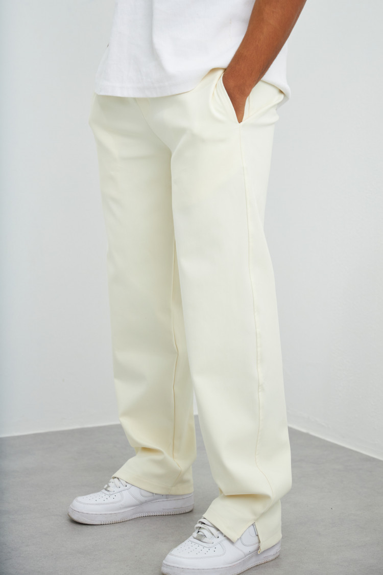 Pantalon blanc avec fente