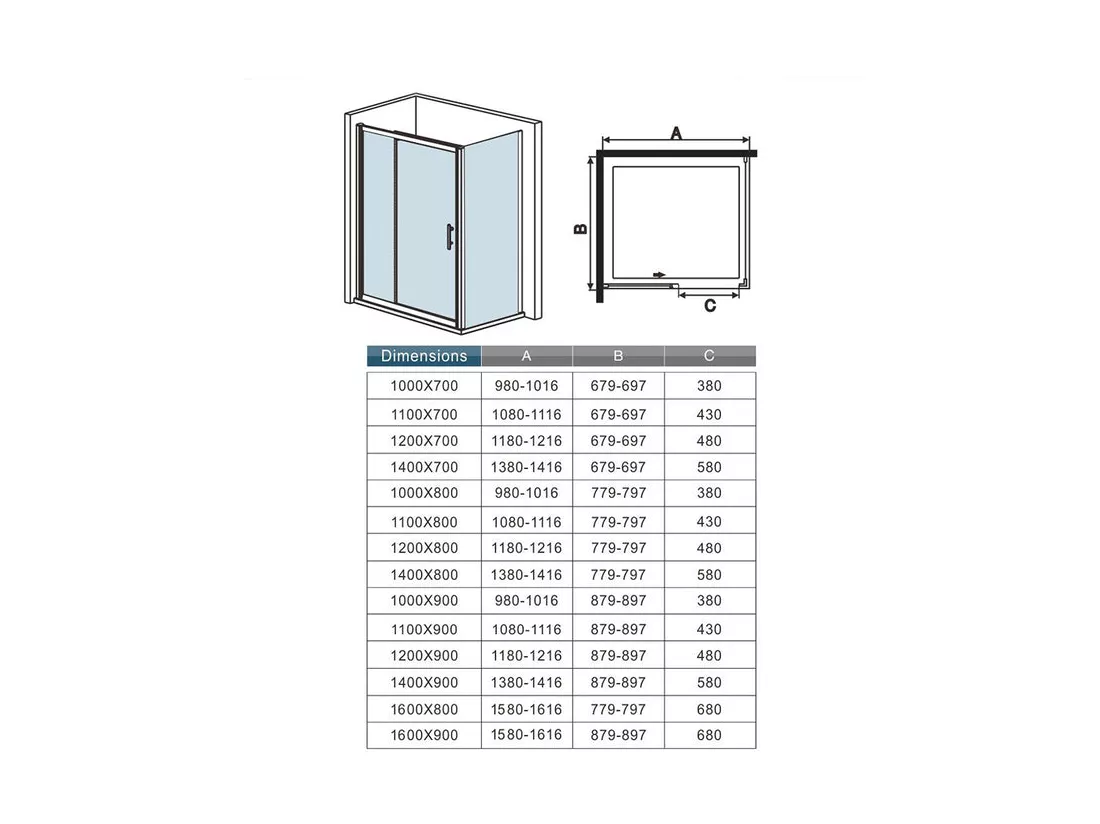 Cabine de douche coulissante 120x80x195cm porte de douche avec l'amortisseur 120cm cabine de douche Noire en 8mm verre anticalcaire