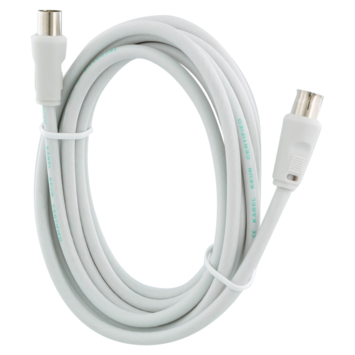 Q-Link coax kabel 3 meter stekker recht wit kabelkeur