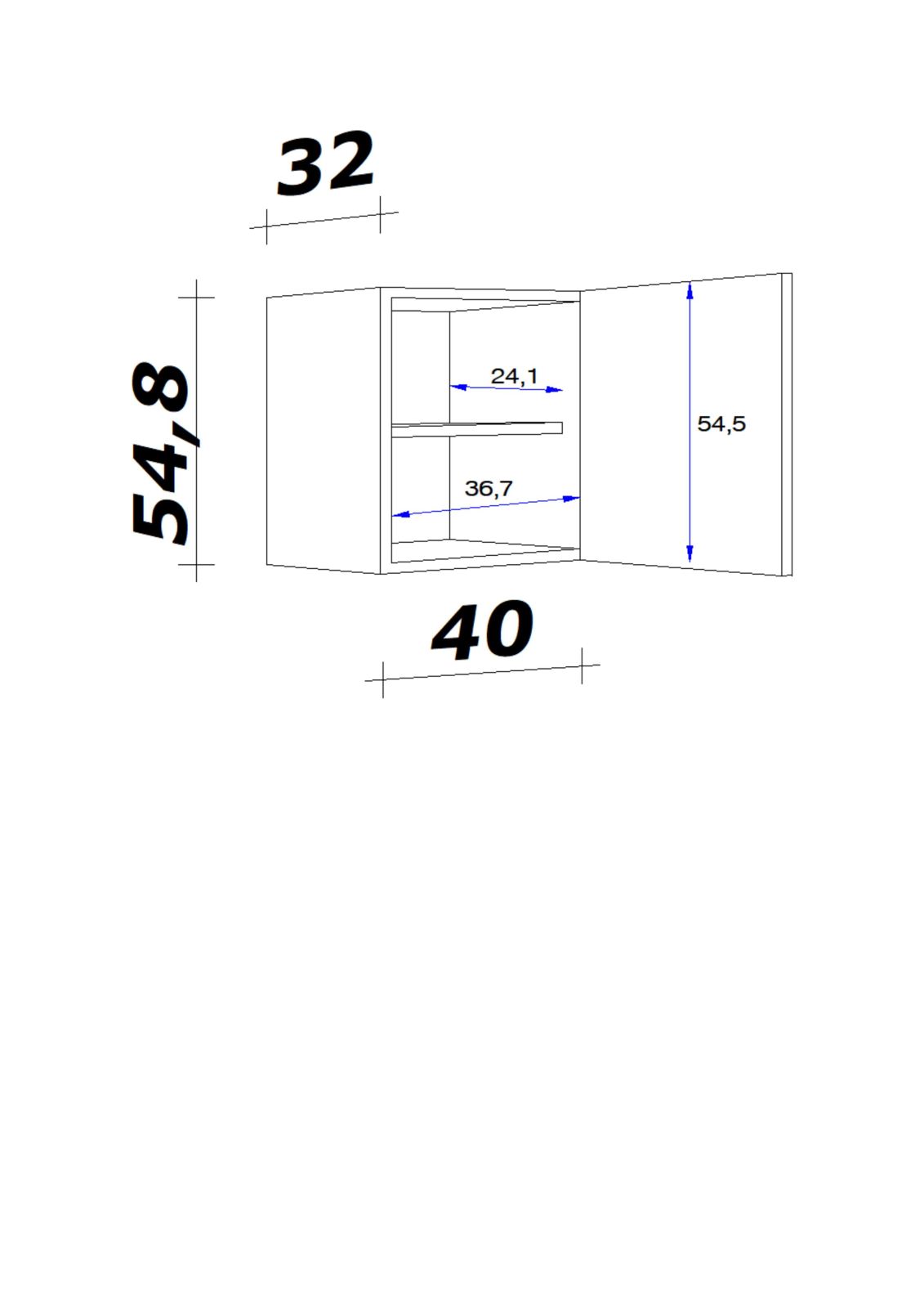 Oberschrank ELEA - weiß - 40 cm