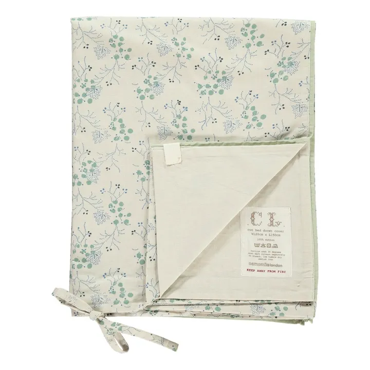 Camomile London Housse de couette Minako Floral en coton | Bleu