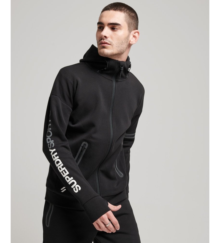 Moletom com zíper Superdry Gymtech, preto