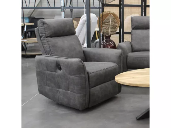 Fauteuil électrique relax gris anthracite Lito