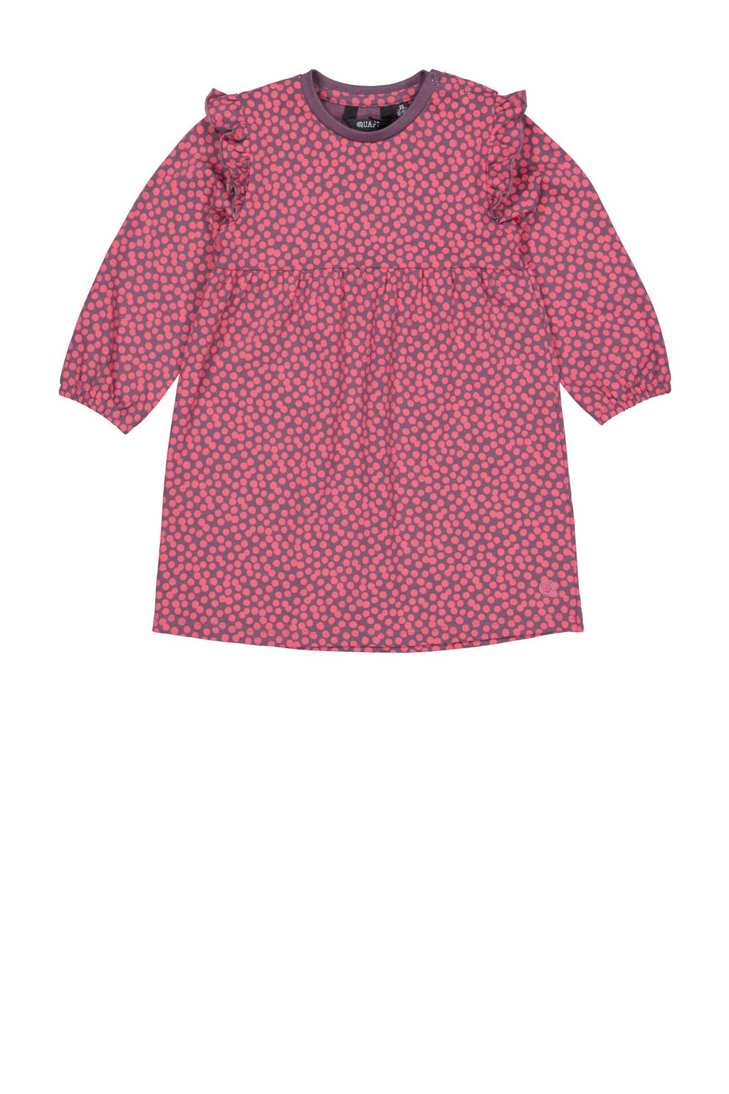 Quapi jurk MADDY met stippen en ruches roze/lila