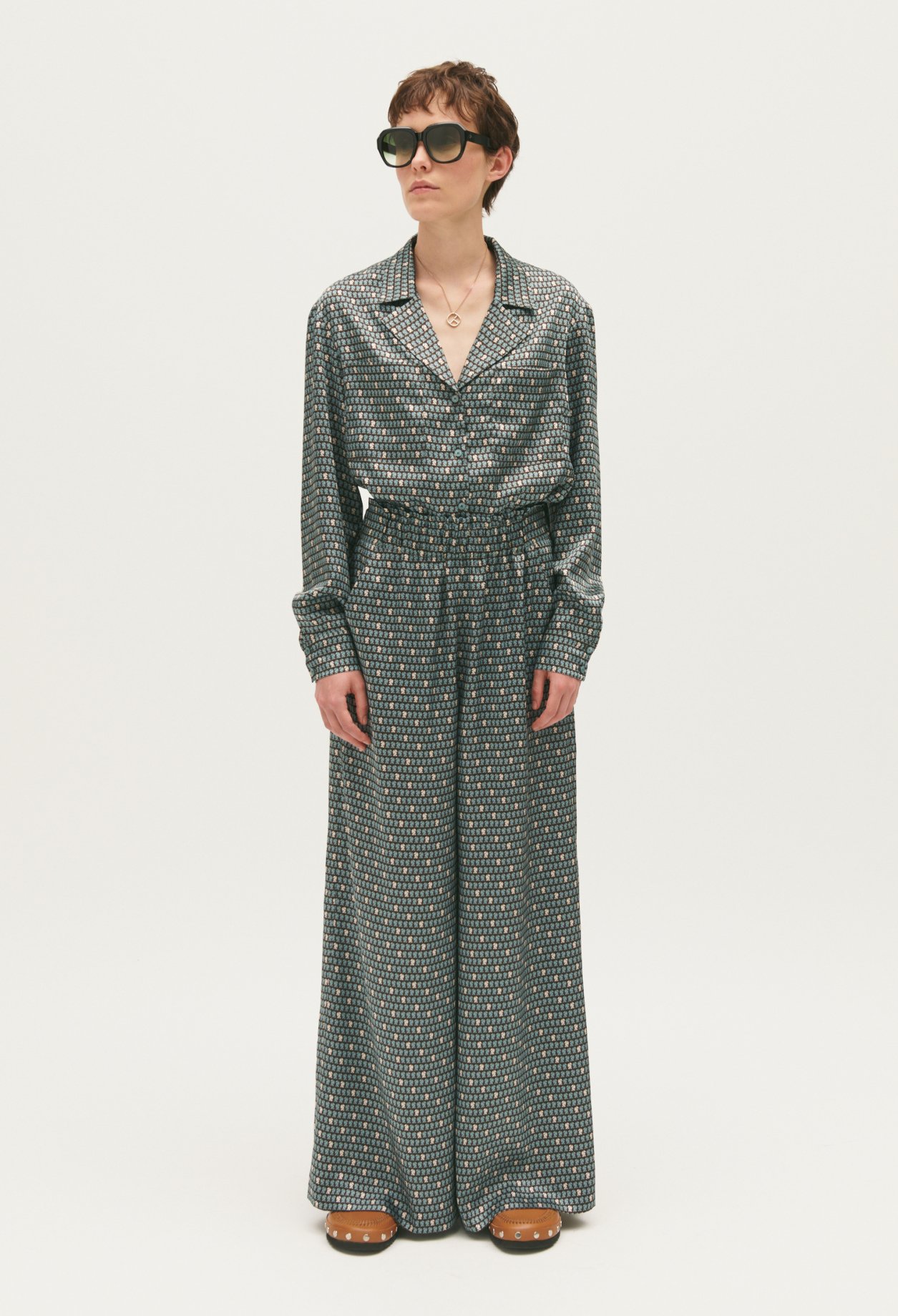 Pantalon fluide satine