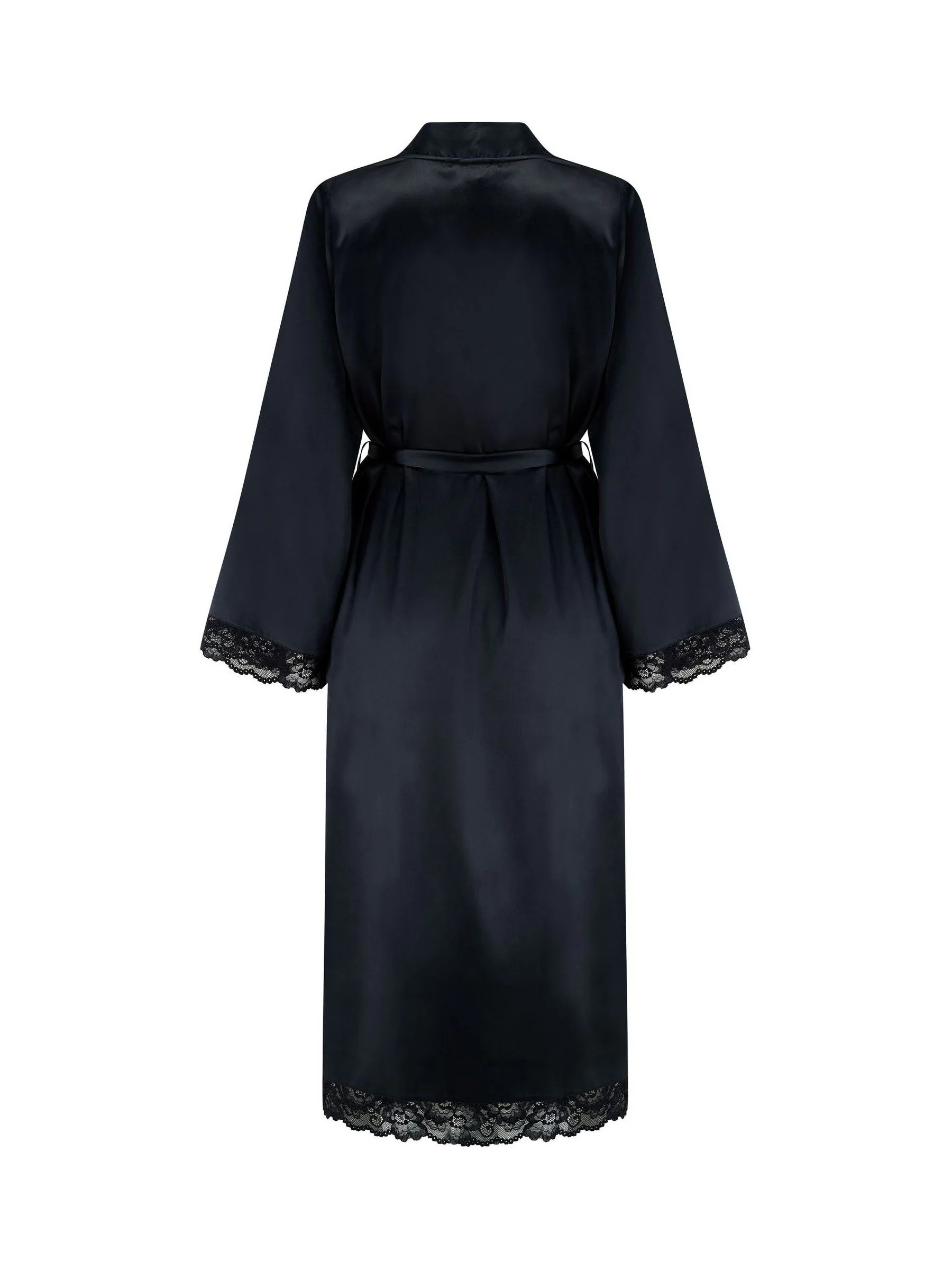 Zwart - Pour Moi Dusk Satin Kimono Sleeve Midi Gown