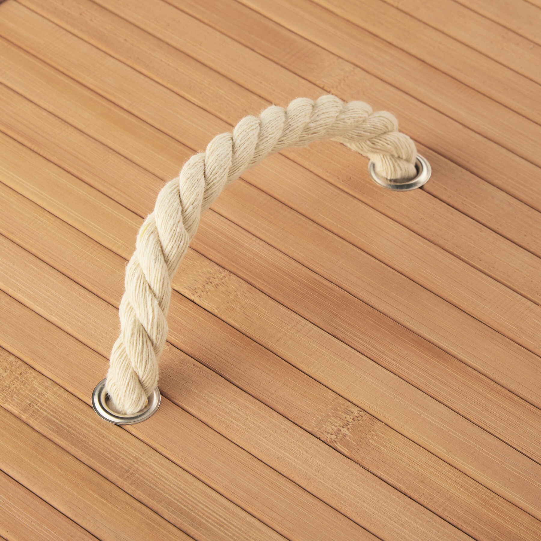 tectake® Wäschekorb, aus Bambus, herausnehmbarer Wäschesack, 2 Tragegriffe, 53 x 33,5 x 63 cm