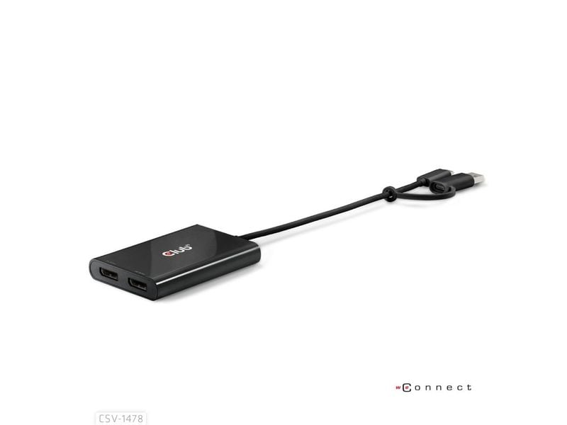 Club 3D Adapter CSV-1478 USB Typ-C mit USB-A Adapter dual DisplayPort