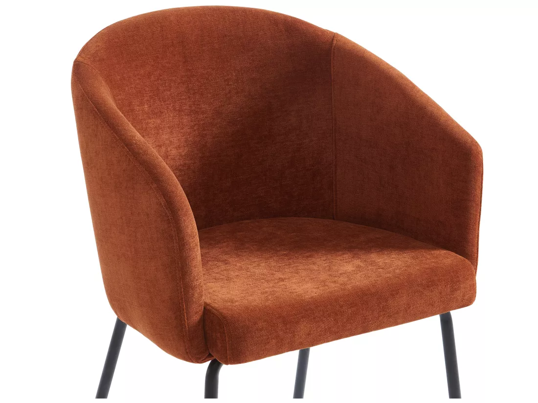 Lot de 6 chaises avec accoudoirs en tissu et métal - Terracotta - MORONI de Pascal MORABITO
