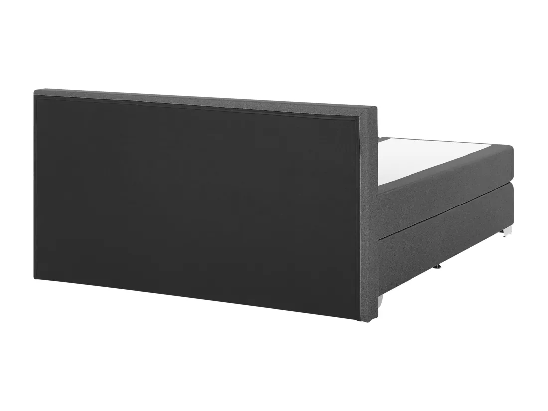 Lit Boxspring Tissu PRESIDENT 160 x 200 cm Gris foncé