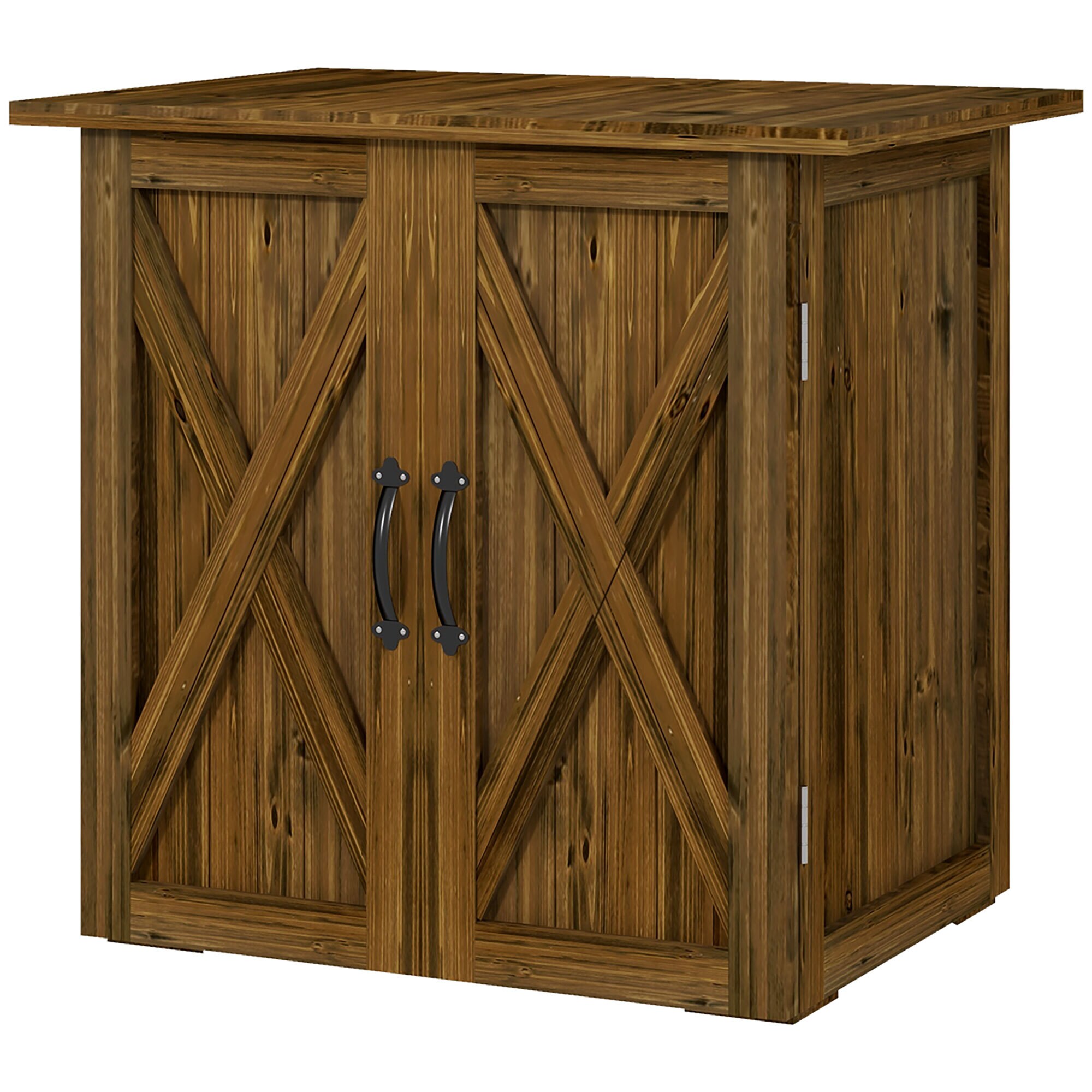 Outsunny Gartenschrank mit Doppeltür braun 77L x 55B x 72H cm