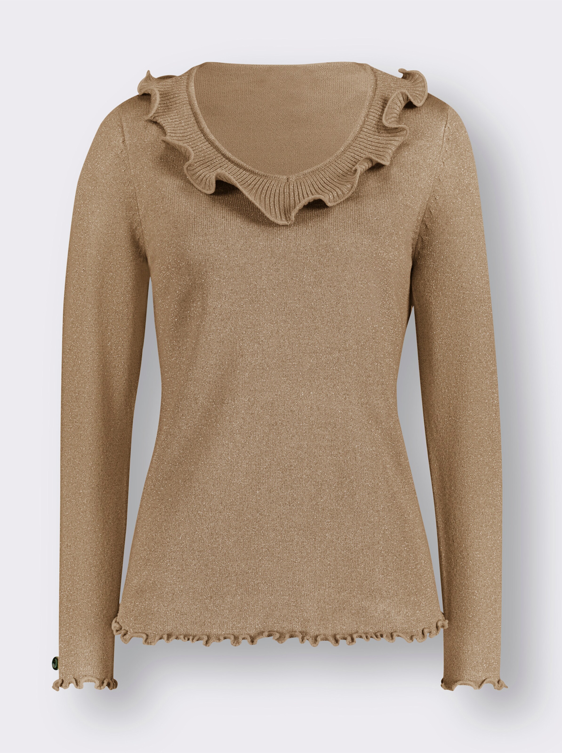 Langarm-Pullover mit gewellten Abschlüssen