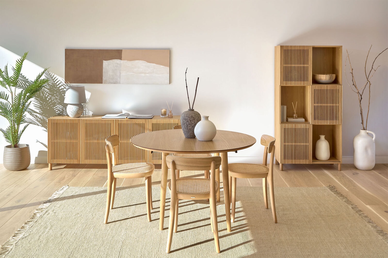 Kave Home Esstisch OAKLAND 120 - 200 x 120 cm Eiche braun