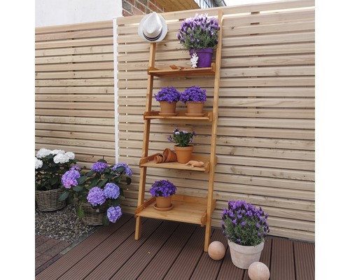 Houten bloemenladder “Helma”, 46 x 58 x 177 cm, honingkleurig