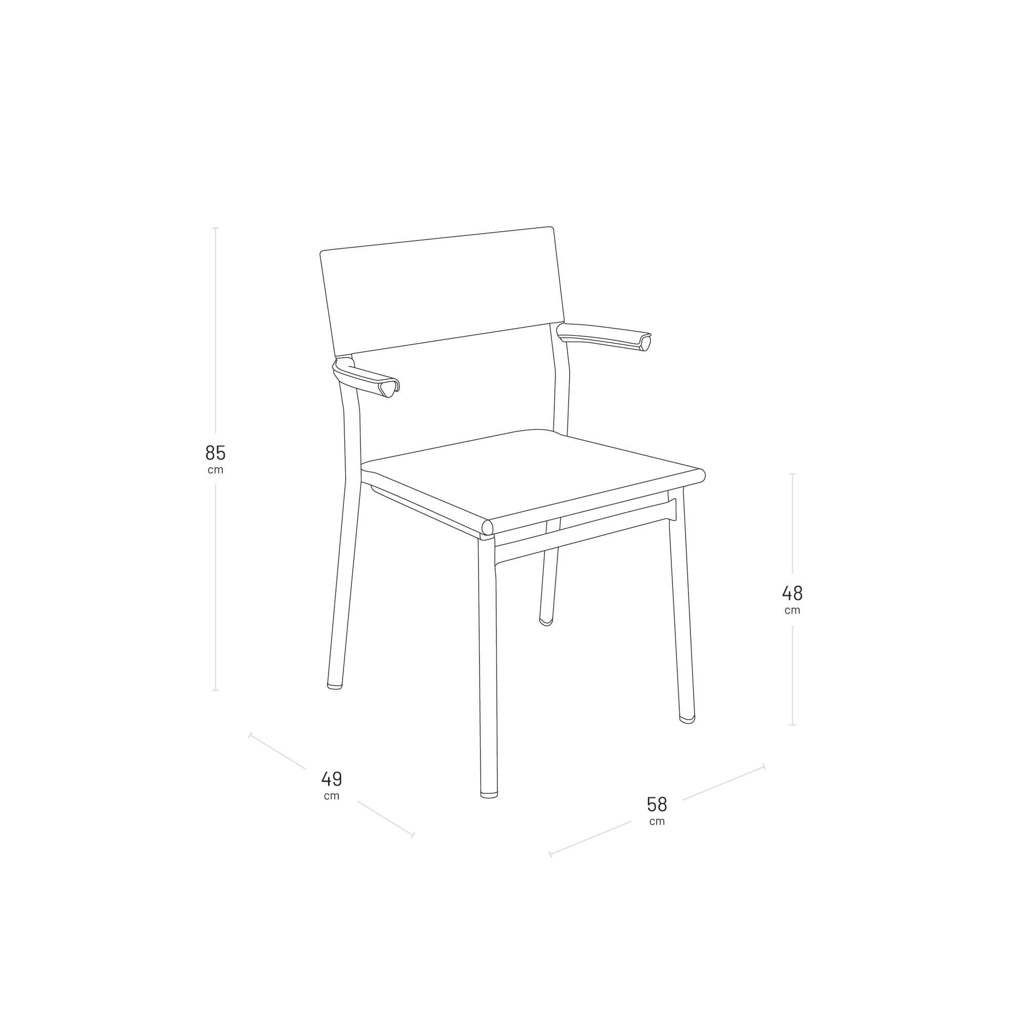 Gartenstuhl Oron Batyline® Duo Grau Obsidian-Titane
