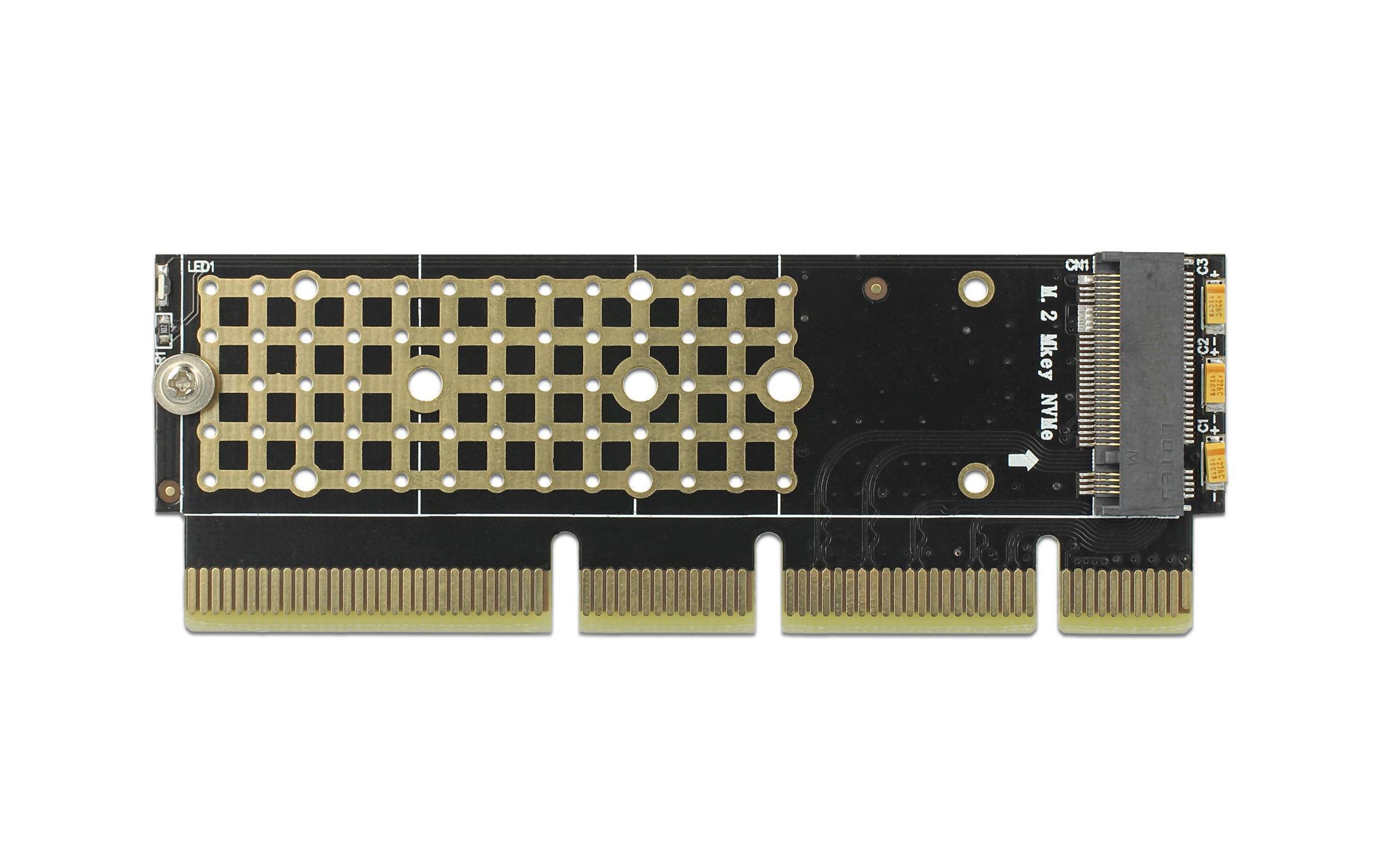 Host Bus Adapter PCIe x16/x8/x4 – M.2, NVMe, Key MDelock PCI Express x16 (x4 / x8) Karte zu 1 x NVMe M.2 Key M für Server