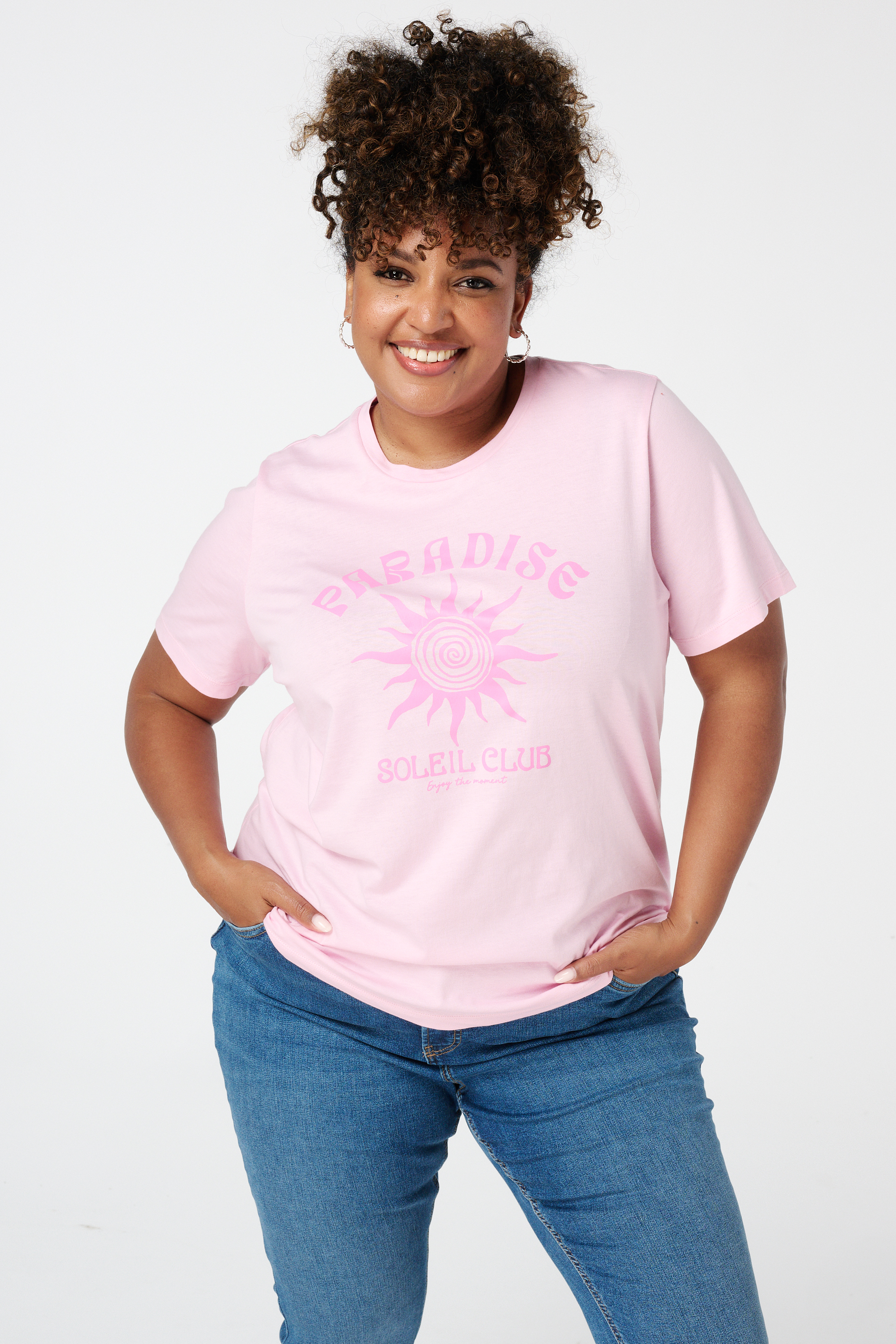 T-shirt met print Licht pink