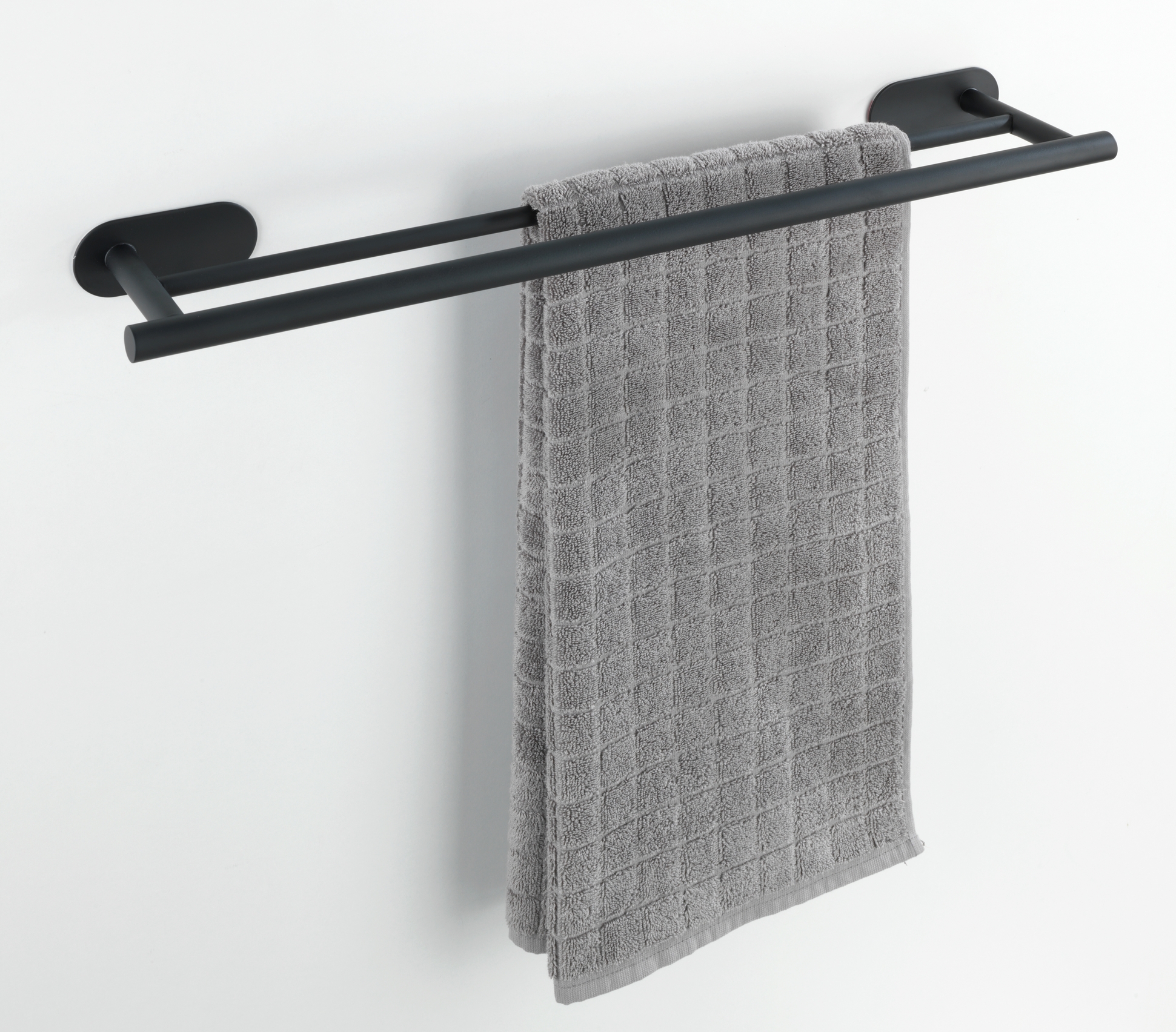 Wenko Orea turbo-loc handdoekhouder duo RVS zwart mat