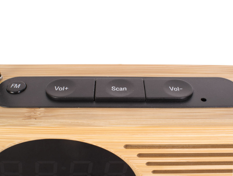 Alarm Clock Retro Radio Bamboo