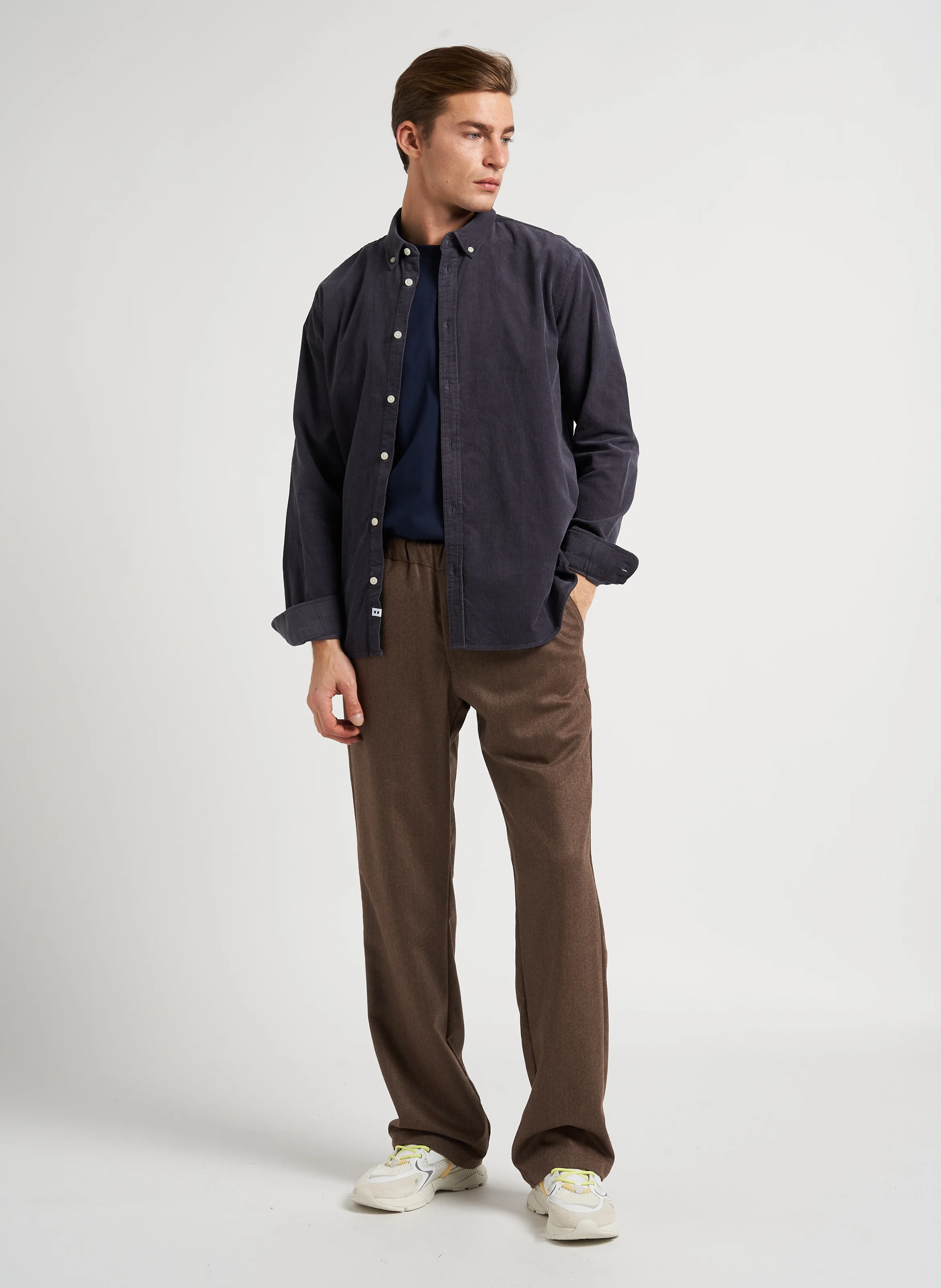 PARSH MARZ - Pantalon droit en laine vierge | Marron