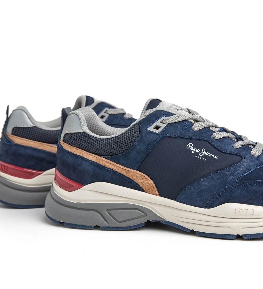 Tênis Pepe Jeans Dave Sider de couro azul-marinho