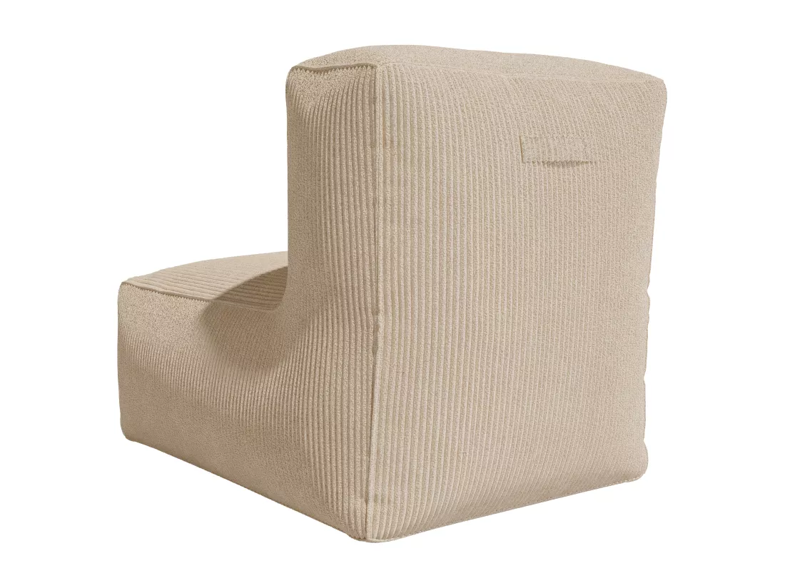 Fauteuil en velours côtelé beige NOUMARA