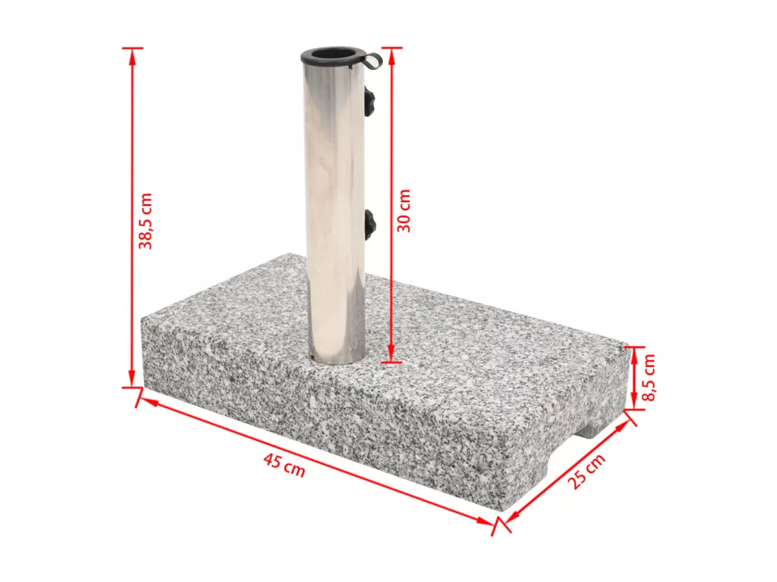Socle de parasol Granite rectangulaire 25 kg