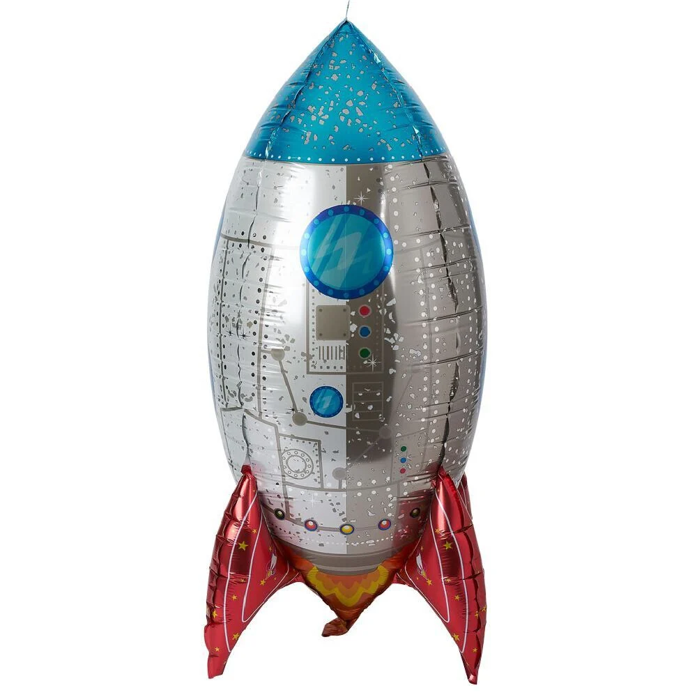 Ballon alu fusée H81cm