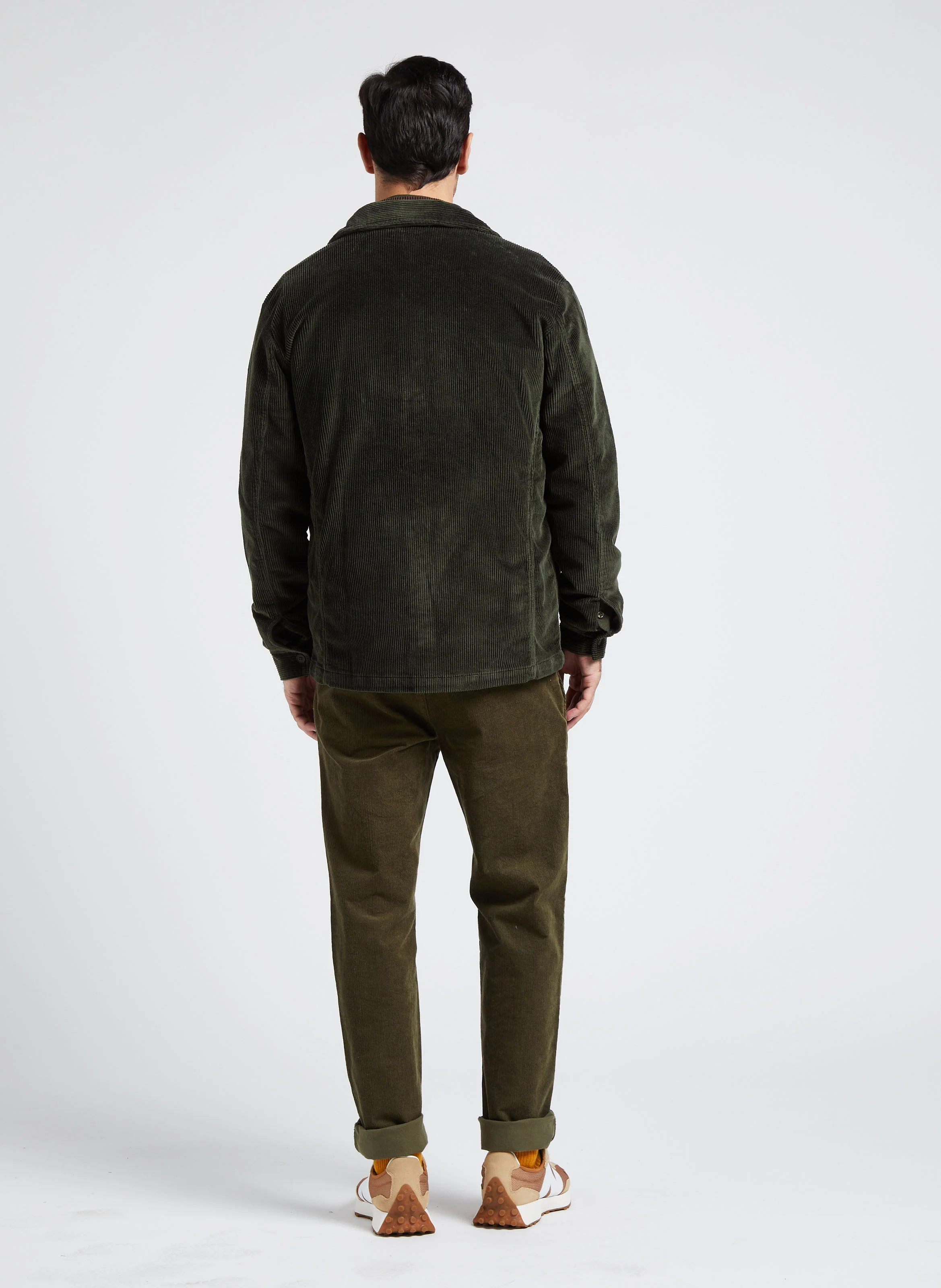 Chemise col américain regular-fit en coton bio | Vert