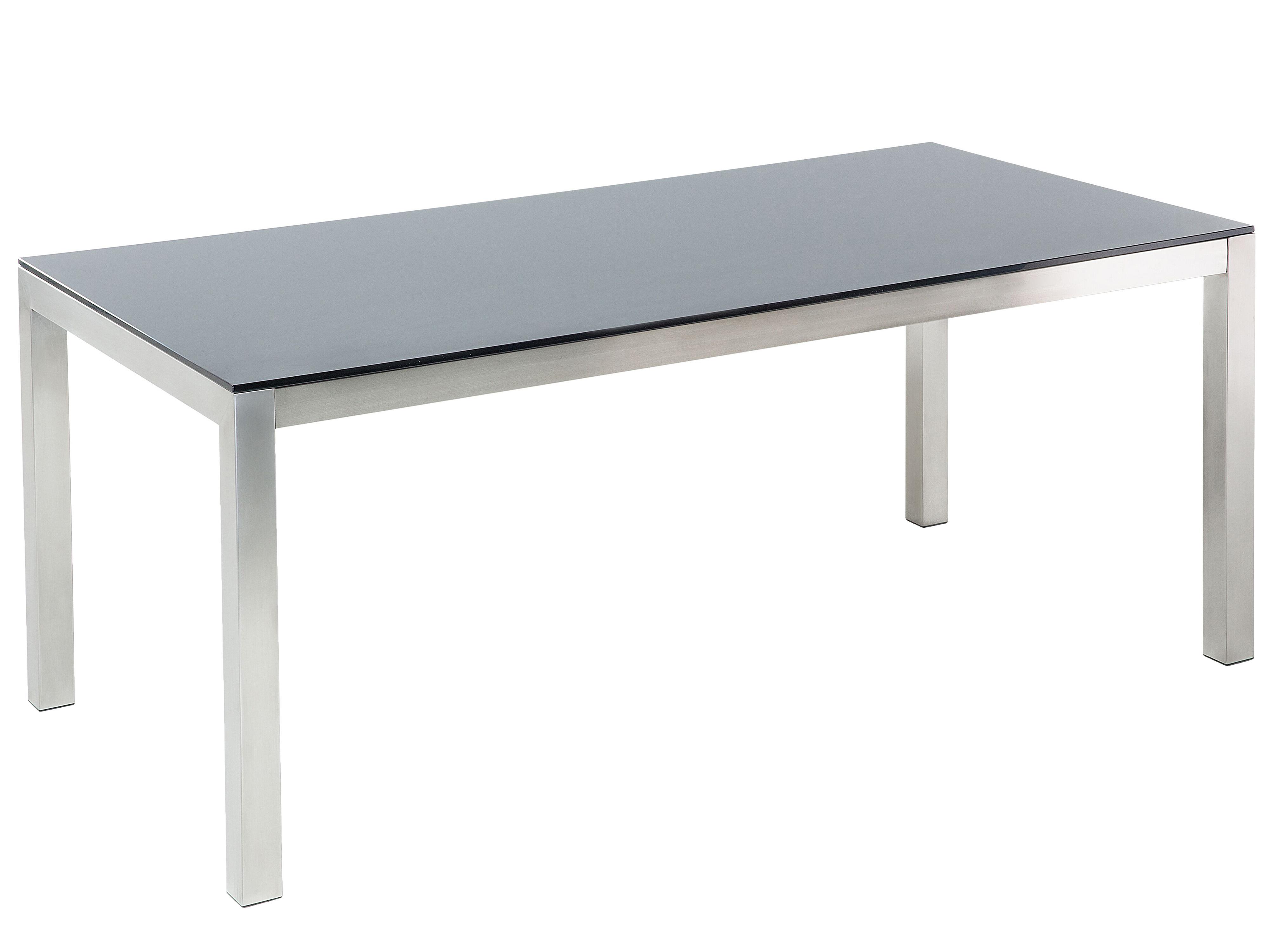 Tuinset 6-zits GROSSETO Veiligheidsglas Zwart/wit