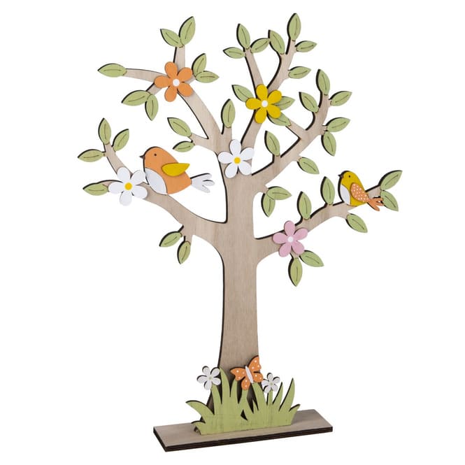 Standdeko - Baum im Frühling - ca. 35 x 5,5 x 44,5 cm