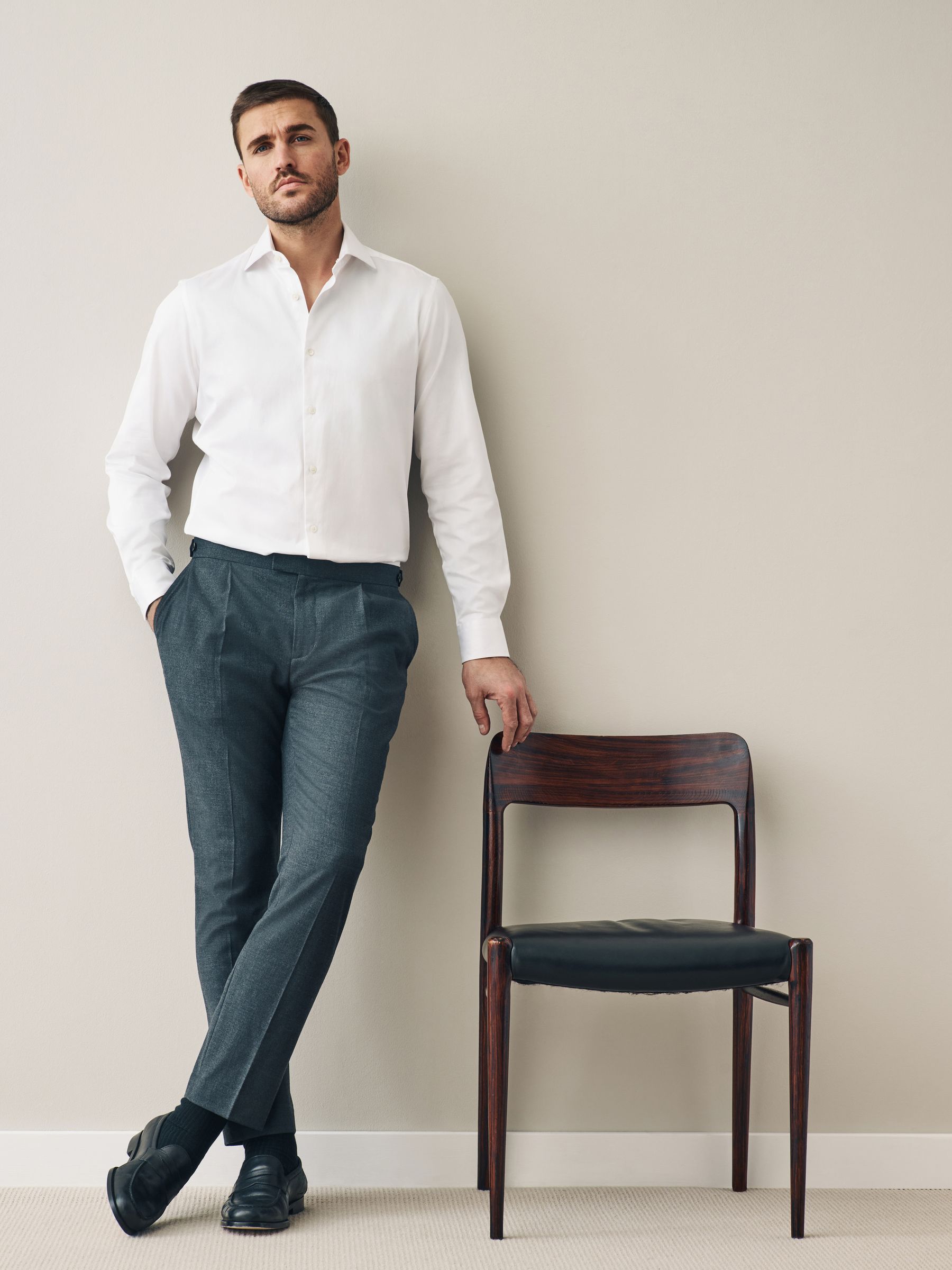 Wit - 100% Pima Cotton Sateen Finish Long Sleeve Signature Shirt