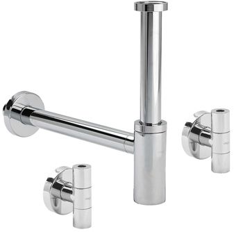 Viega Eleganta- set 1 plugbekersifon m. 2 hoekstopkranen 5/4