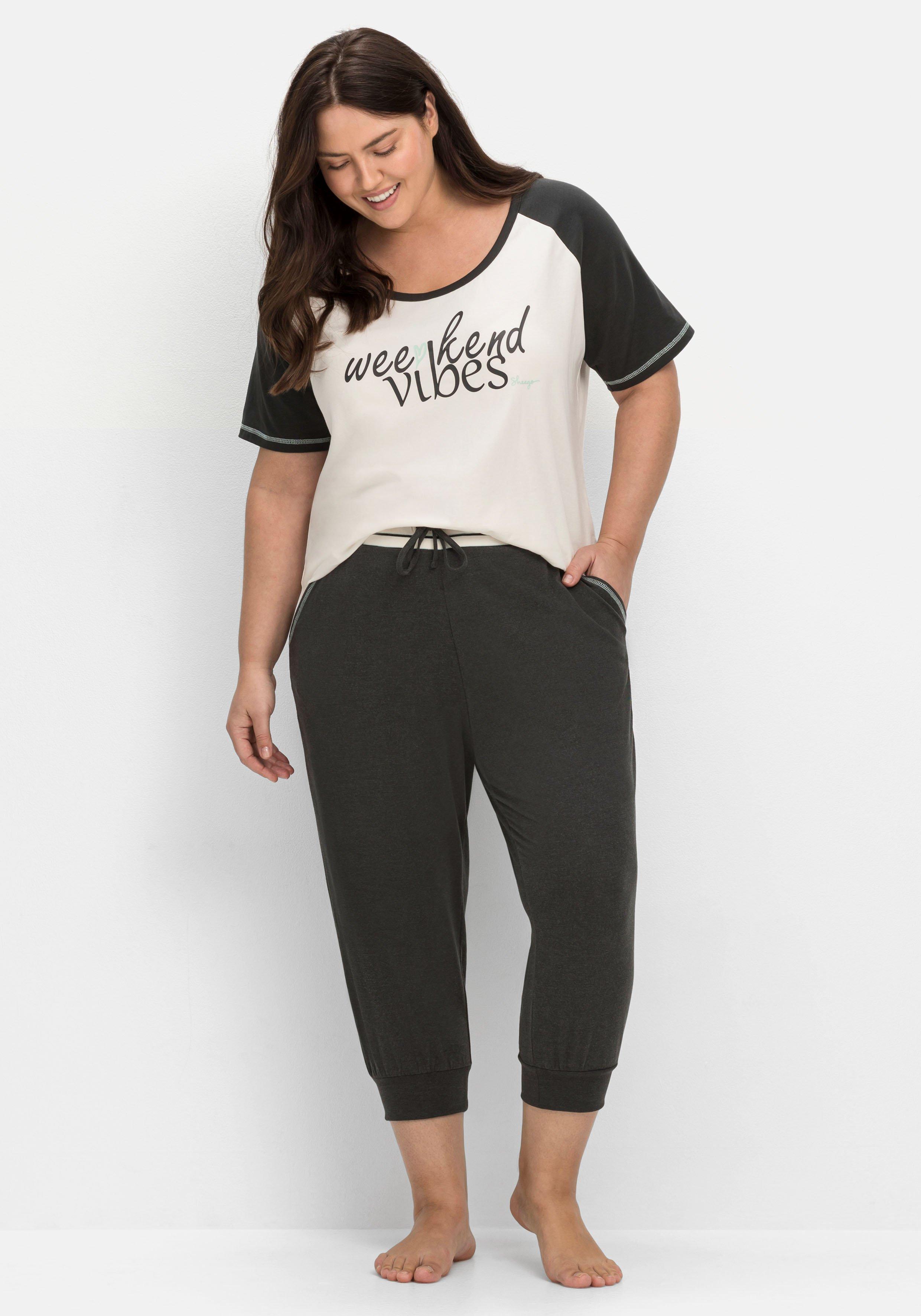 Schlafshirt mit Raglanärmeln und Wordingprint
