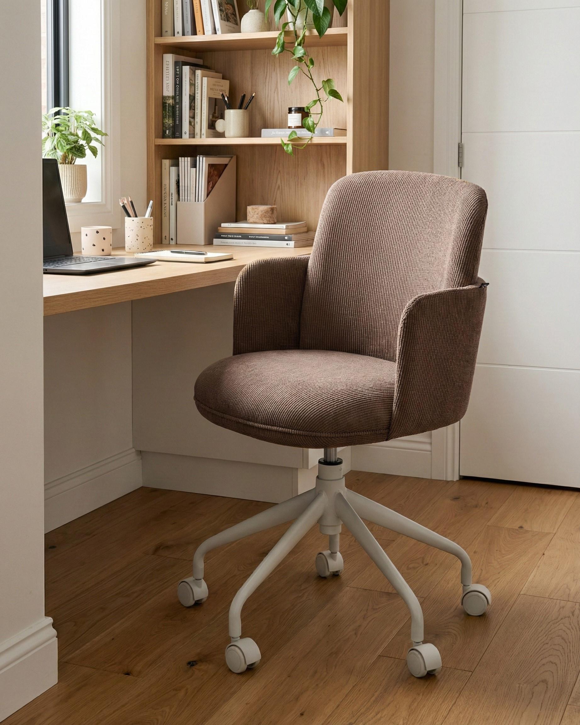 Bureaustoel DRYDEN Corduroy Bruin