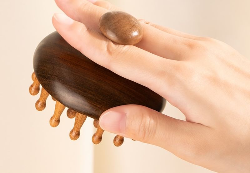 Showroom - Houten haar-hoofdhuidmassager