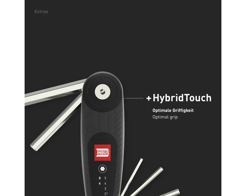 INBUS® 70136 Vouwhouder 6-delig, 2,5–8 mm, met HybridTouch — Gemaakt in Duitsland