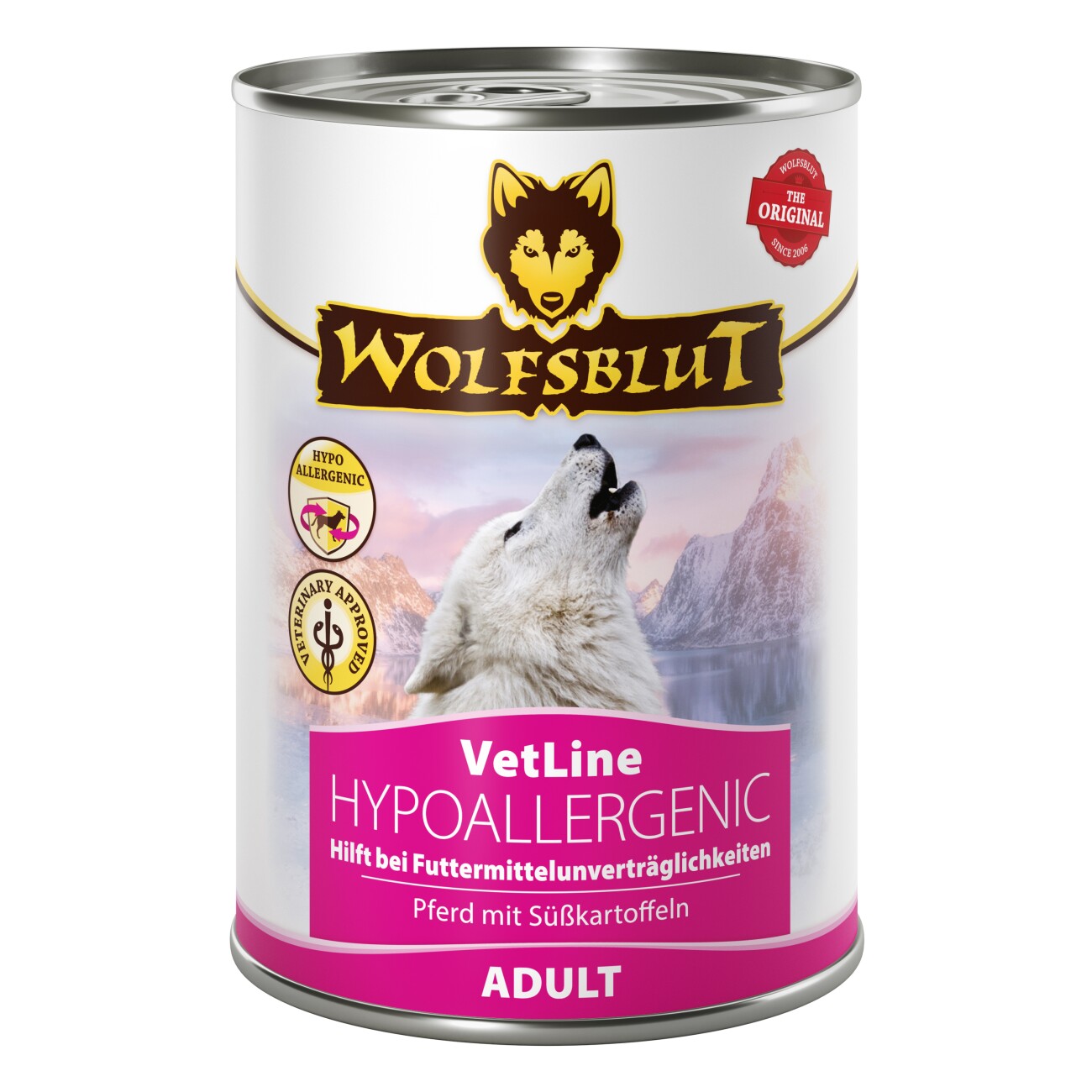 WOLFSBLUT Adult VetLine Hypoallergenic, Pferd 6x395 g