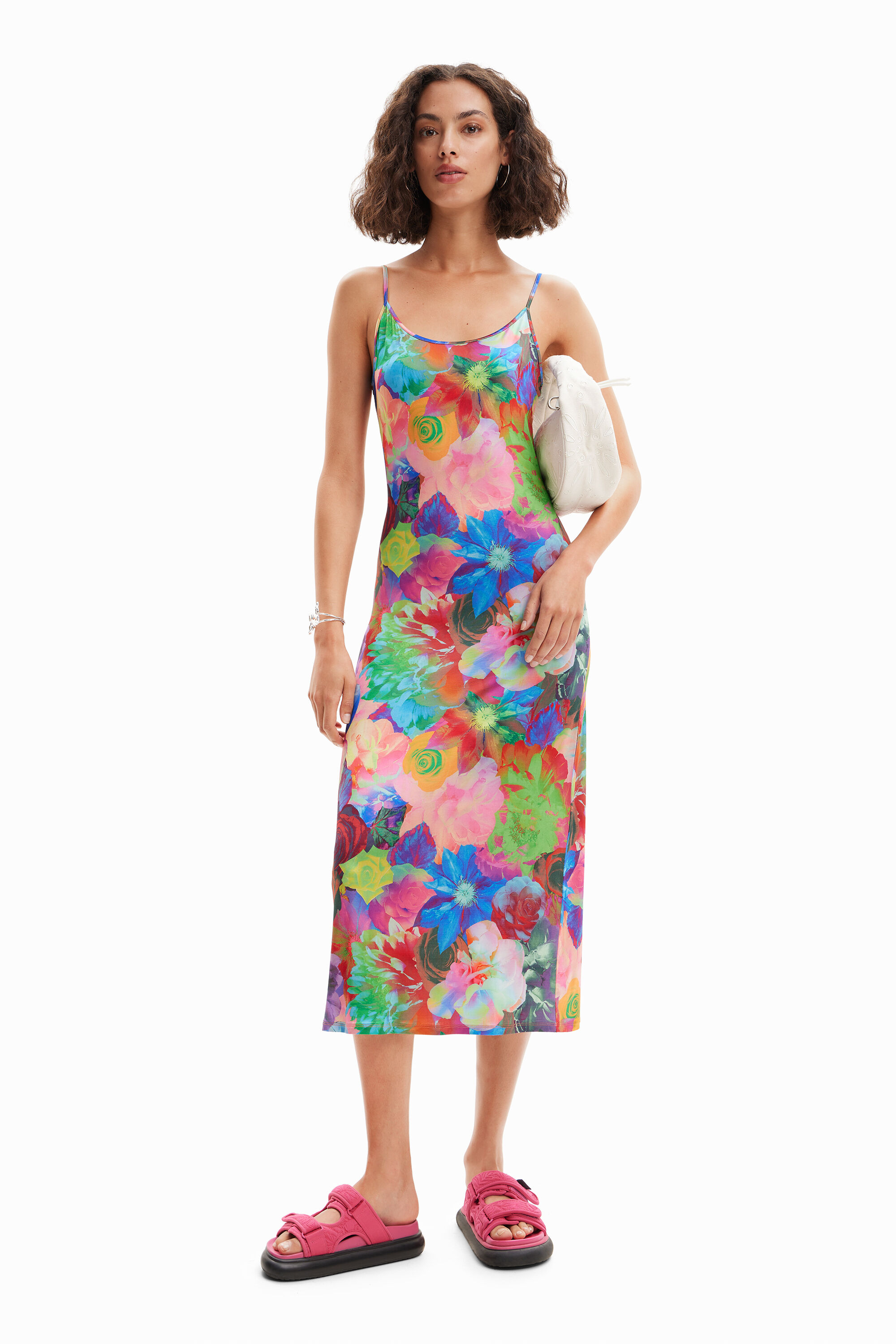 Robe nuisette ajustée fleurs
