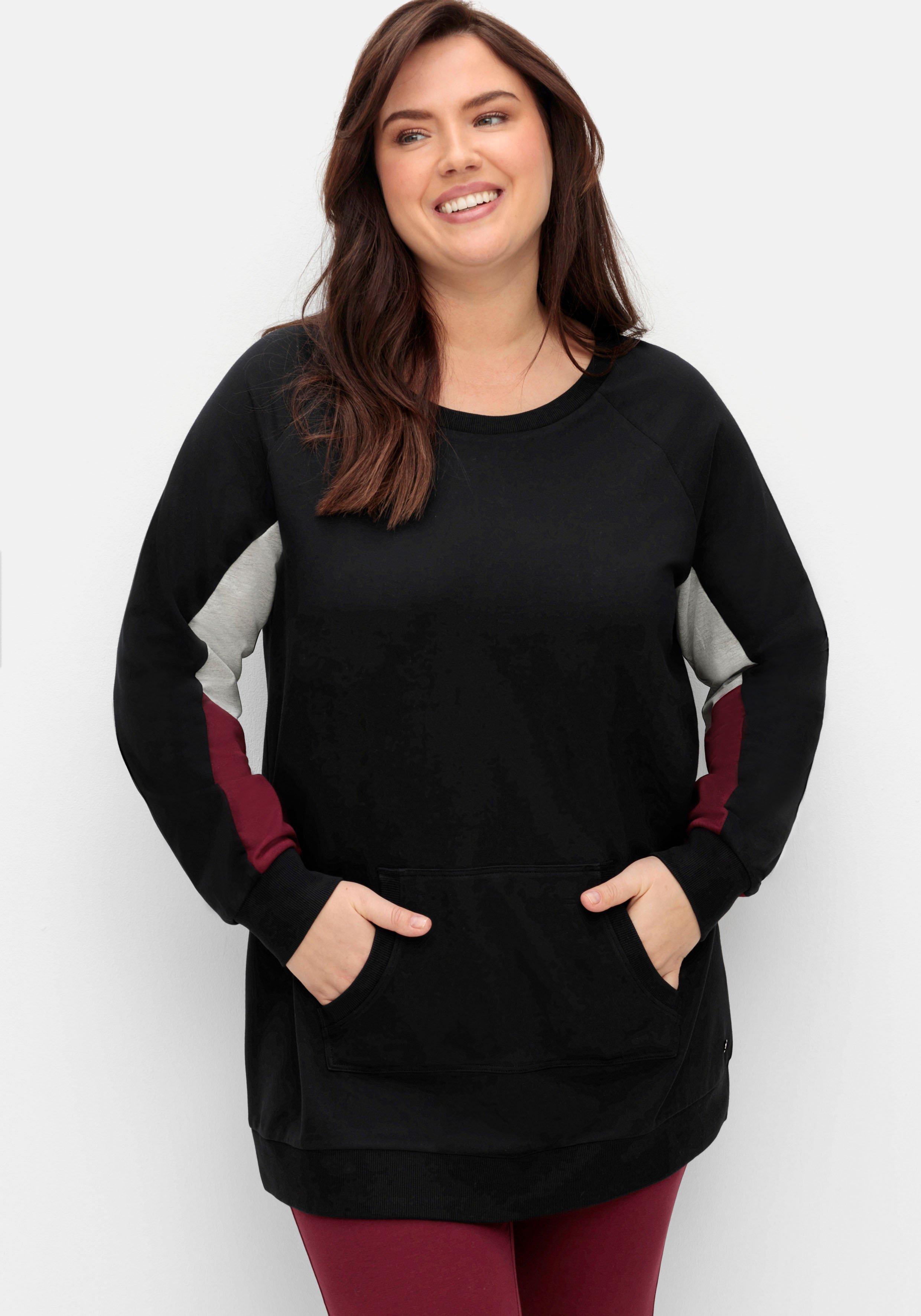 Longsweatshirt mit Kontrast-Raglanärmeln