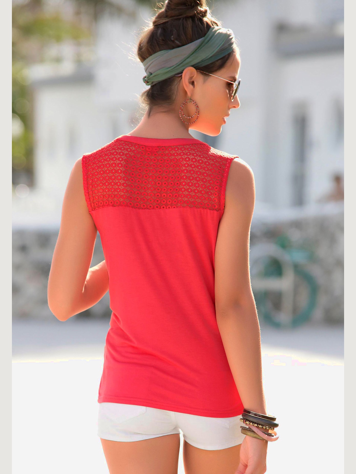 Haut de plage fausse patte de boutonnage devant